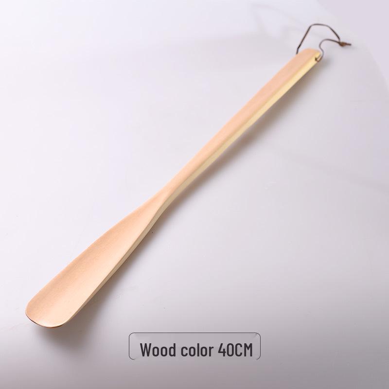 Exquisite Lotus Wood Shoehorn: 2 Colors, 3 Sizes, Durable Wooden Handle.