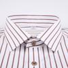 Enshe Men's Long Sleeve Dress Shirt, Slim Fit, Striped, No-Iron, Workwear, All Seasons, Shape Memory, ESA1-817 (Size 39, Brown)