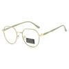 Photochromic Anti Radiation Eyeglasses For Women/Men Milk Tea Color  Anti-blue Glasses Frame Anti rad Sun Adaptive Glass Metal Round Female Sunglasses