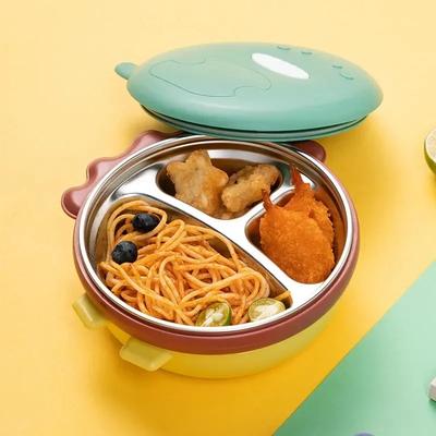 2025 500ml Stainless Steel Lunch Box for Kids Dinosaur Compartmentalized Heated Water Insulation Children's Cutlery Food Containers for Kids