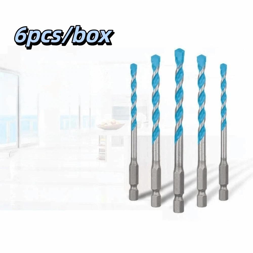 

6pcs/box High-Quality Steel Hex Shank Drill Bit Set Tile Concrete Masonry Drill Bit Tile Drilling 4/5/6/8/10/12mm