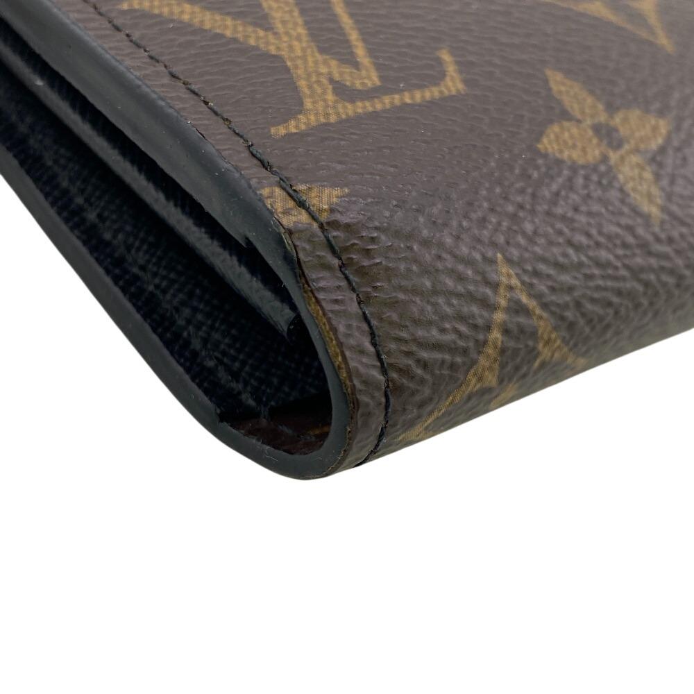 LOUIS VUITTON M69407 L-shaped zipper with strap Monogram macacer leather Zippy Dragonne Purse Brown leather mens Used