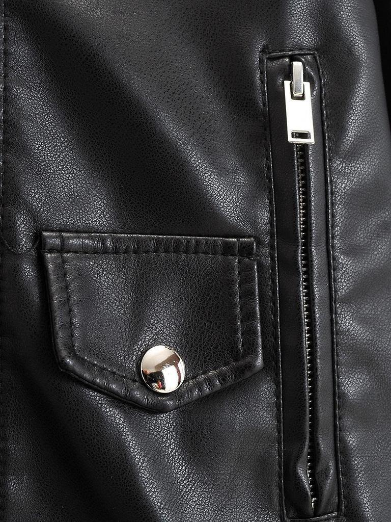 2023 Autumn European & American Style Oversized Washed PU Leather Lapel Jacket for Women