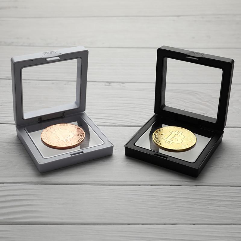 Bitcoin Bit Coin Litecoin Ripple Commemoration Coin With Showing Stand