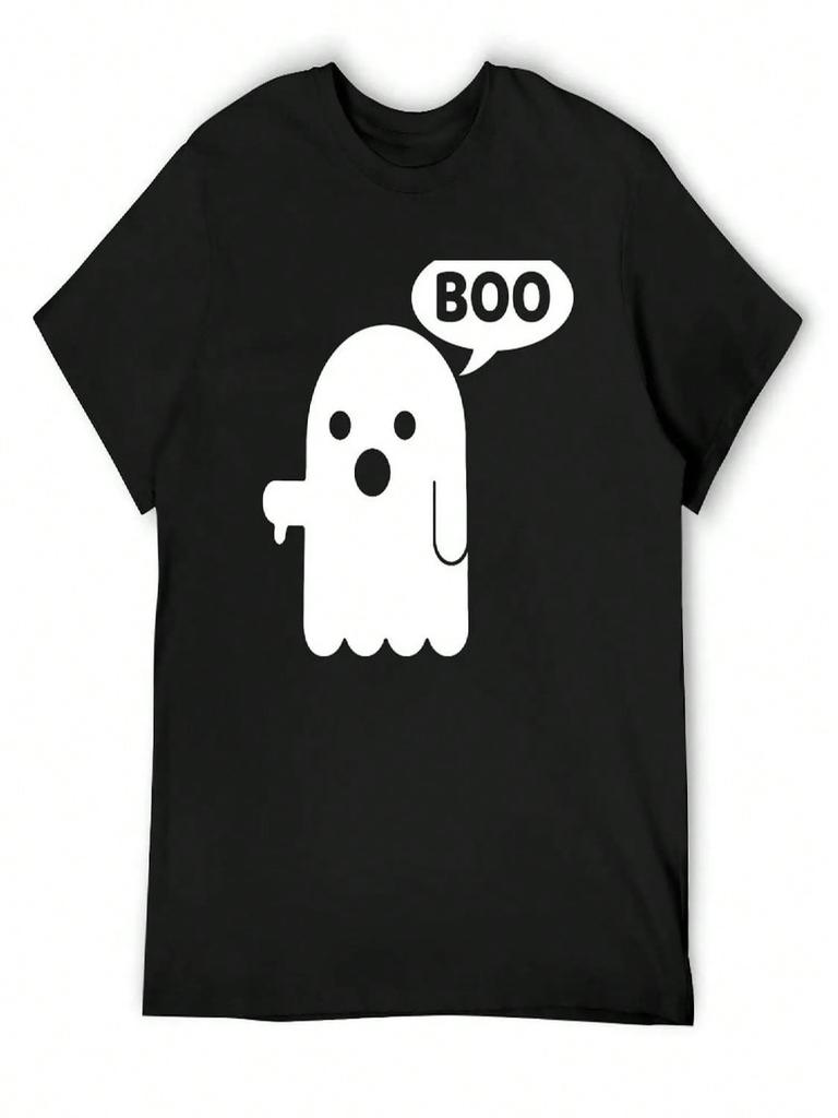 Boo Ghost Thumbs Down Funny T-Shirt T-Shirt Aesthetic Clothes Quick Drying Mens White T Shirts