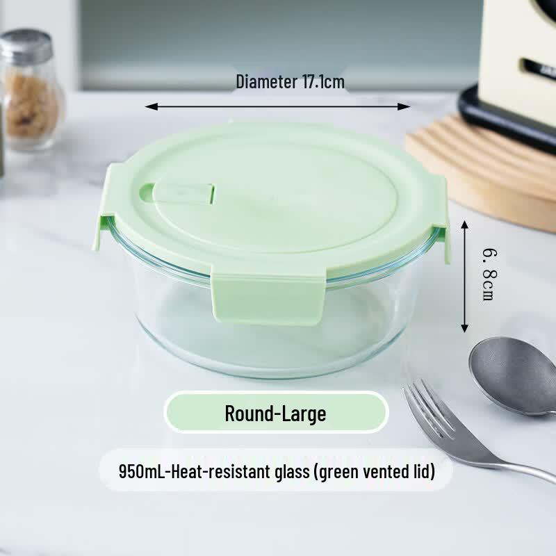 RuHan Round Glass Microwaveable Lunch Box