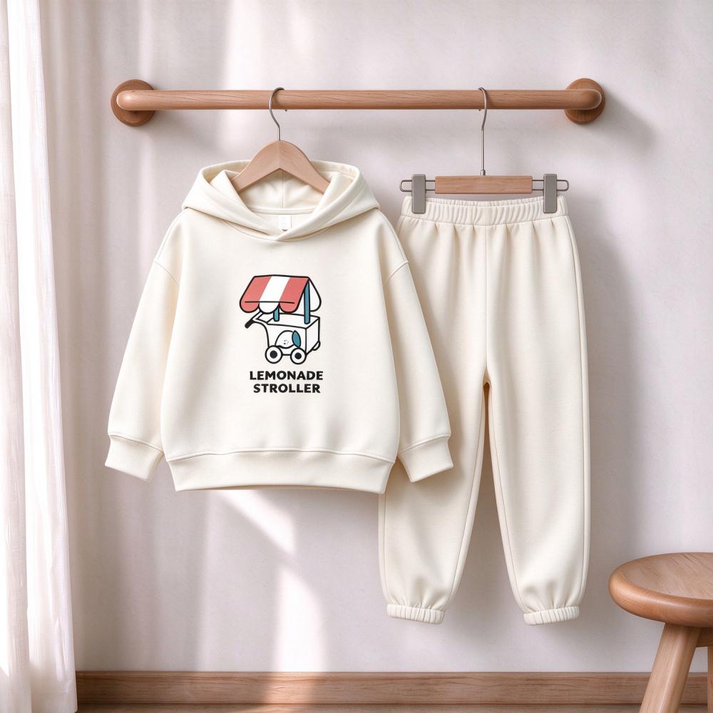 Boys And Girls Sweatshirt And Pants Set Letters Palm Flower Pattern Children's Fashion Tracksuit Autumn Casual Outfit For Kids