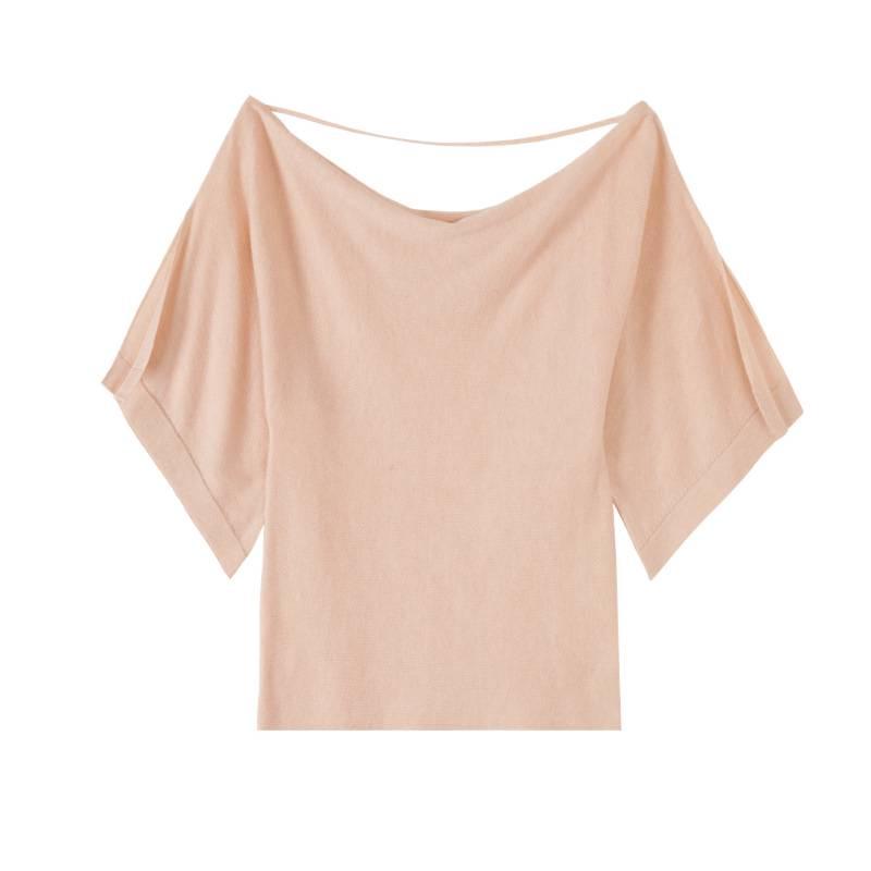 Korean-Style One-Shoulder Batwing Sleeve Summer Top for Women - 2026 Collection