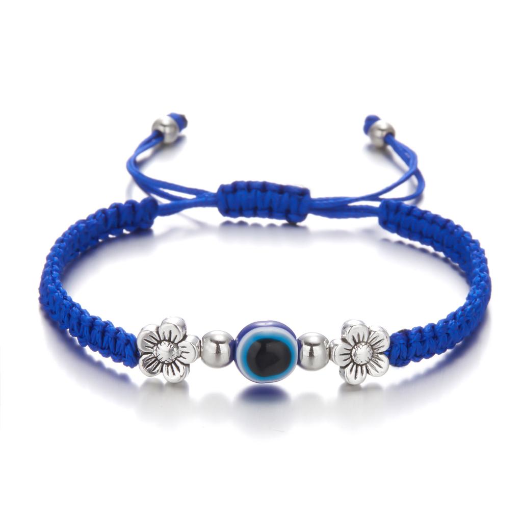 Adjustable Woven Evil Eye Lucky Charm Bracelet Fashion Hand Jewelry For Women