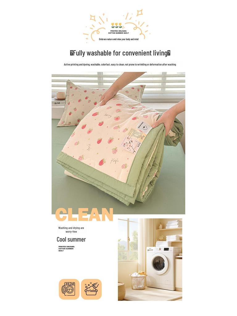 All-Season Machine Washable Children's Summer Quilt - Suitable for Air Conditioning and Home Use