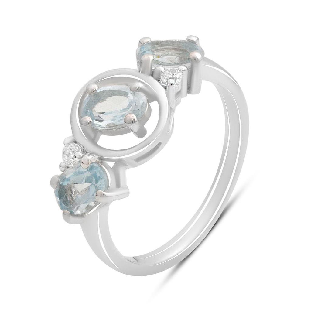 Серебряное кольцо с натуральным топазом 1.707ct, вес изделия 3 гр (2194521)