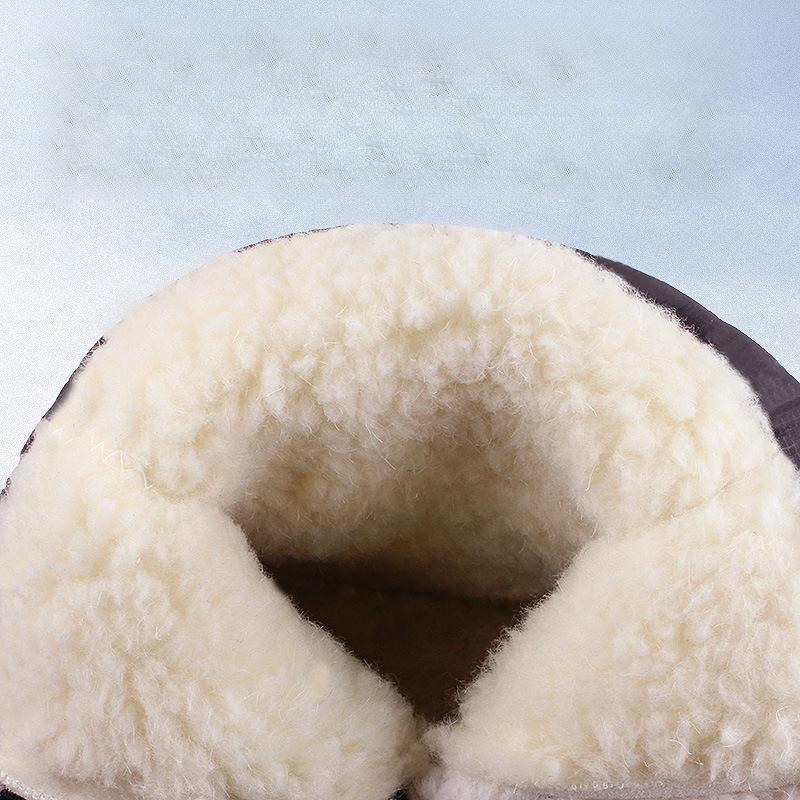 Women's Winter Fur One Thickened Padded Waterproof Comfortable Warm Anti Cold Lightweight Hiking Waterproof Anti-skid High Top Mid-calf Snow Boots