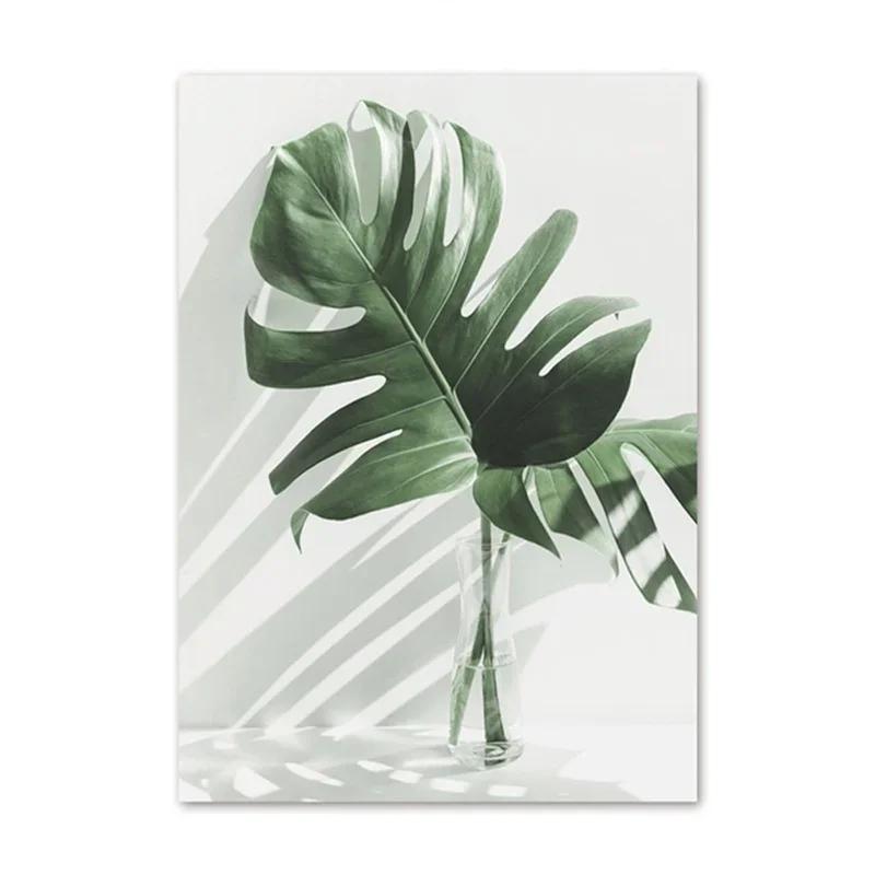 Green Plant Painting Flower Peony Poster, Wall Art, Canvas Picture, Nordic Posters, Eucalyptus for Living Room, Bedroom, Home De