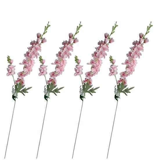 4 Pcs Artificial Delphinium Flower for Vase Filler 33.46 Inch Long Stem Fake Larkspur Flower Faux Silk Bouquet for Wedding Home Decor Floral