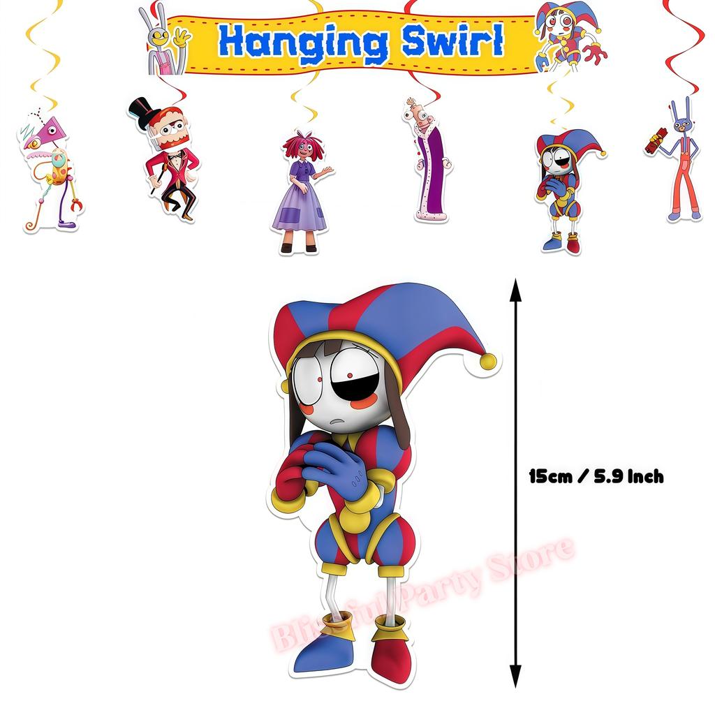 Amazing Digital Circuses Birthday Party Decoration Tableware Cup Plate Balloon Cake Topper Kids Event Supplies Baby Shower Favor