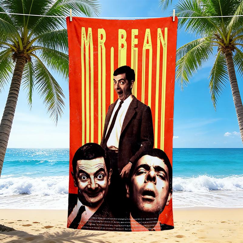 1Pc Mr Bean'S Comic Adventures Beach Towel, Quick Dry, Multi-Use for Beach Pool Gym Yoga Home Travel, Christmas, Halloween, Xmas Gift M929178
