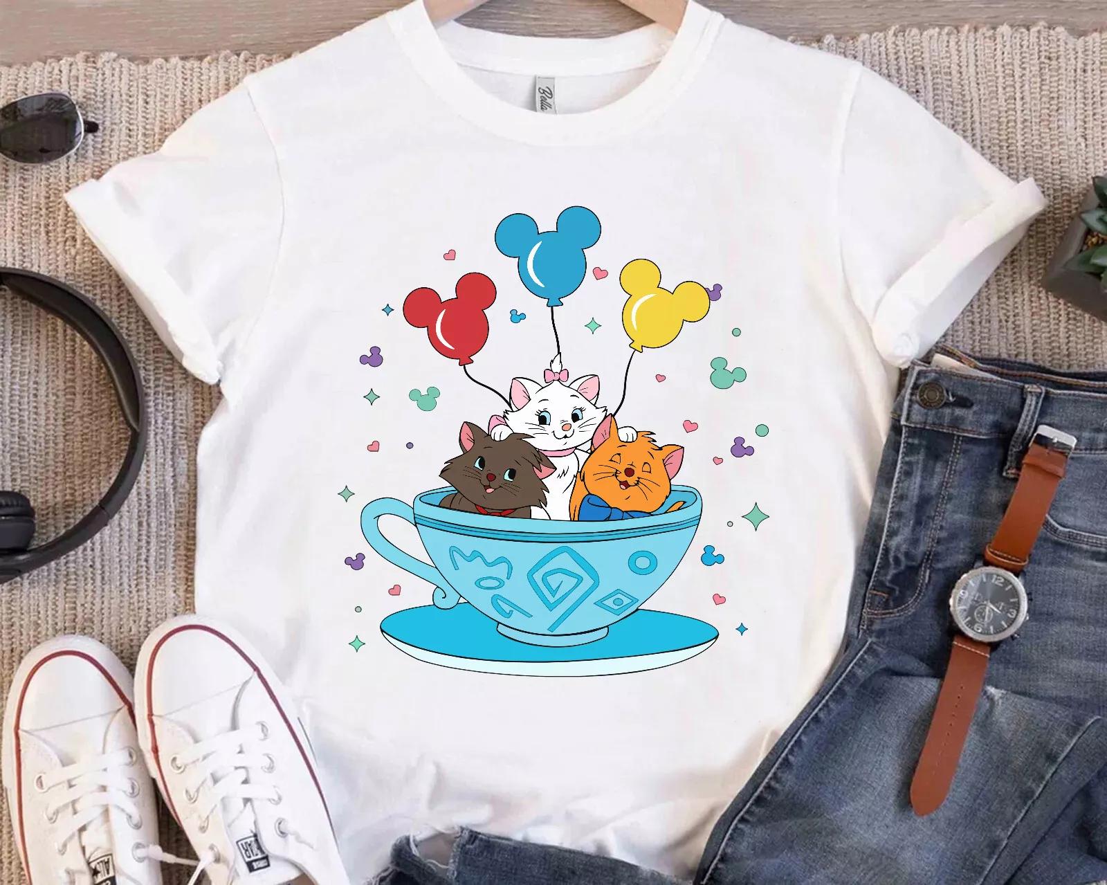 Disney The Aristocats Spinning Cup Marie Berlioz Unisex Adult Kid Shirt 660230 4XL
