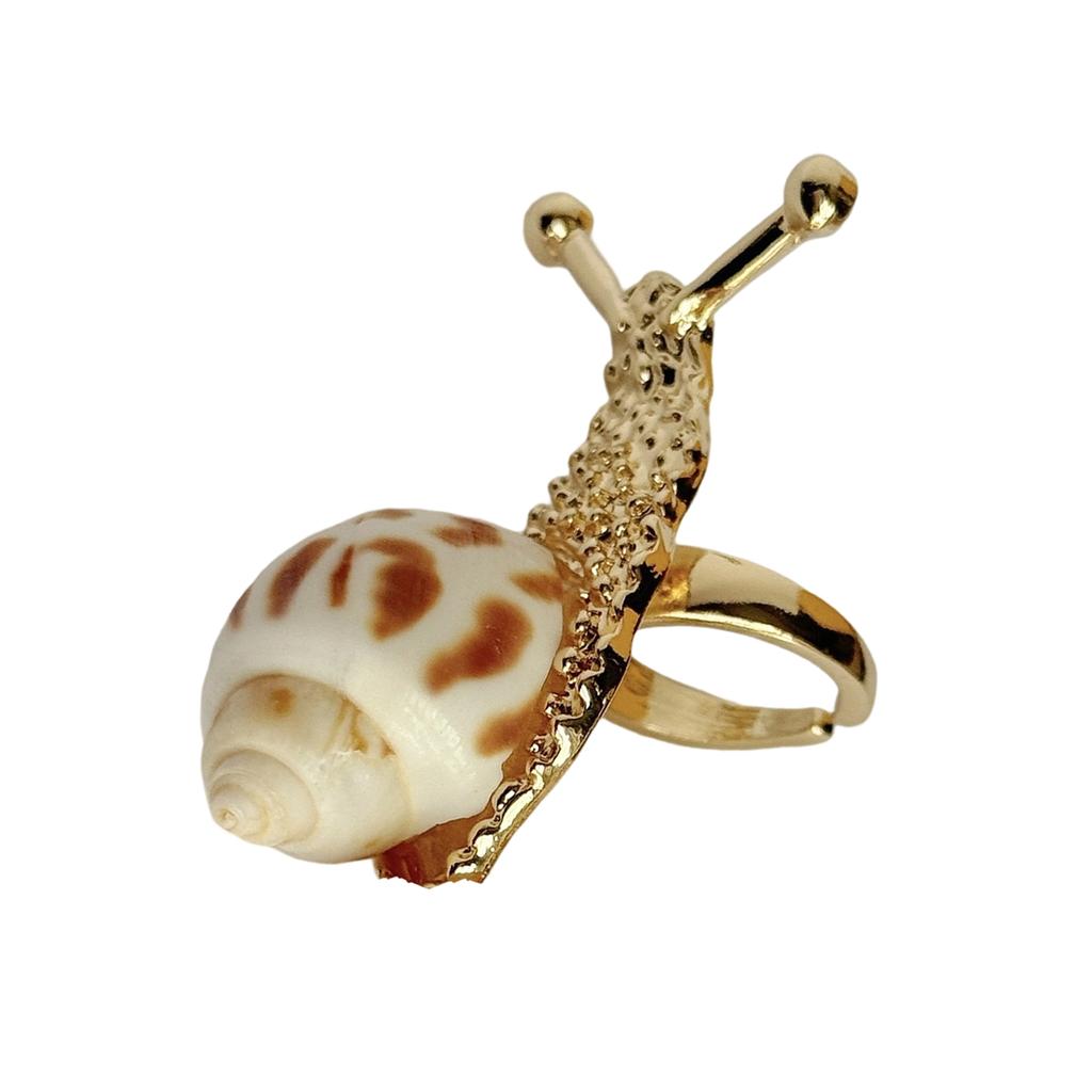Snail Shell Rings With Natural Shell Design Bold Statement Jewelry For Beach Resort Style And Everyday Wear