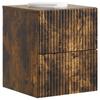 Wall Mounted Nightstand Smoked Oak 33 x 34.5 x 40 cm