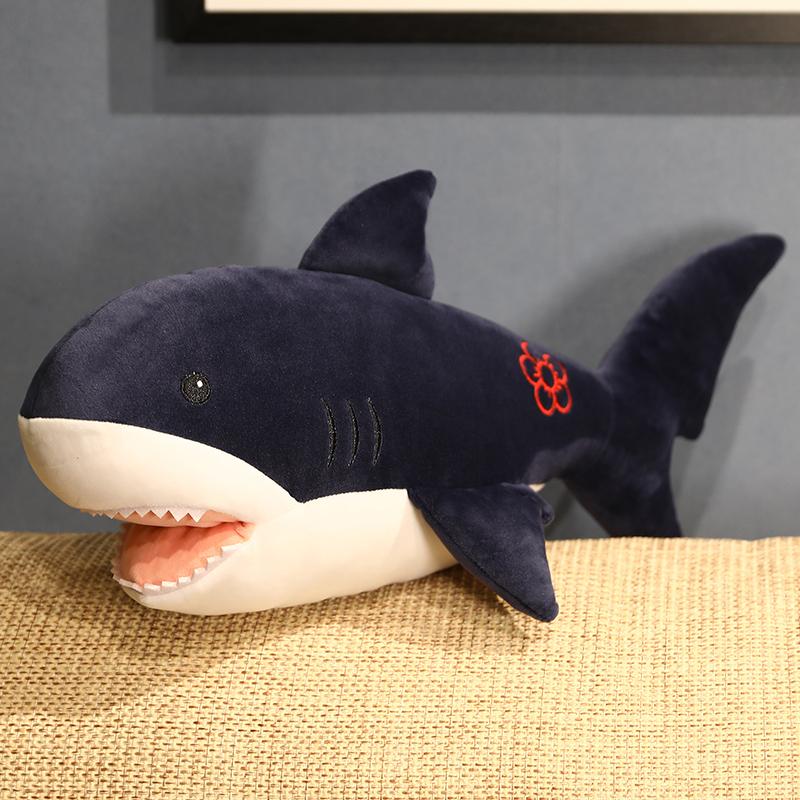 50cm Kawaii Hai mit Handwärmer Plüschtiere Stofftiere Weiches Tier Haifischpuppen für Kinder Jungen Geburtstag Beruhigende Geschenke