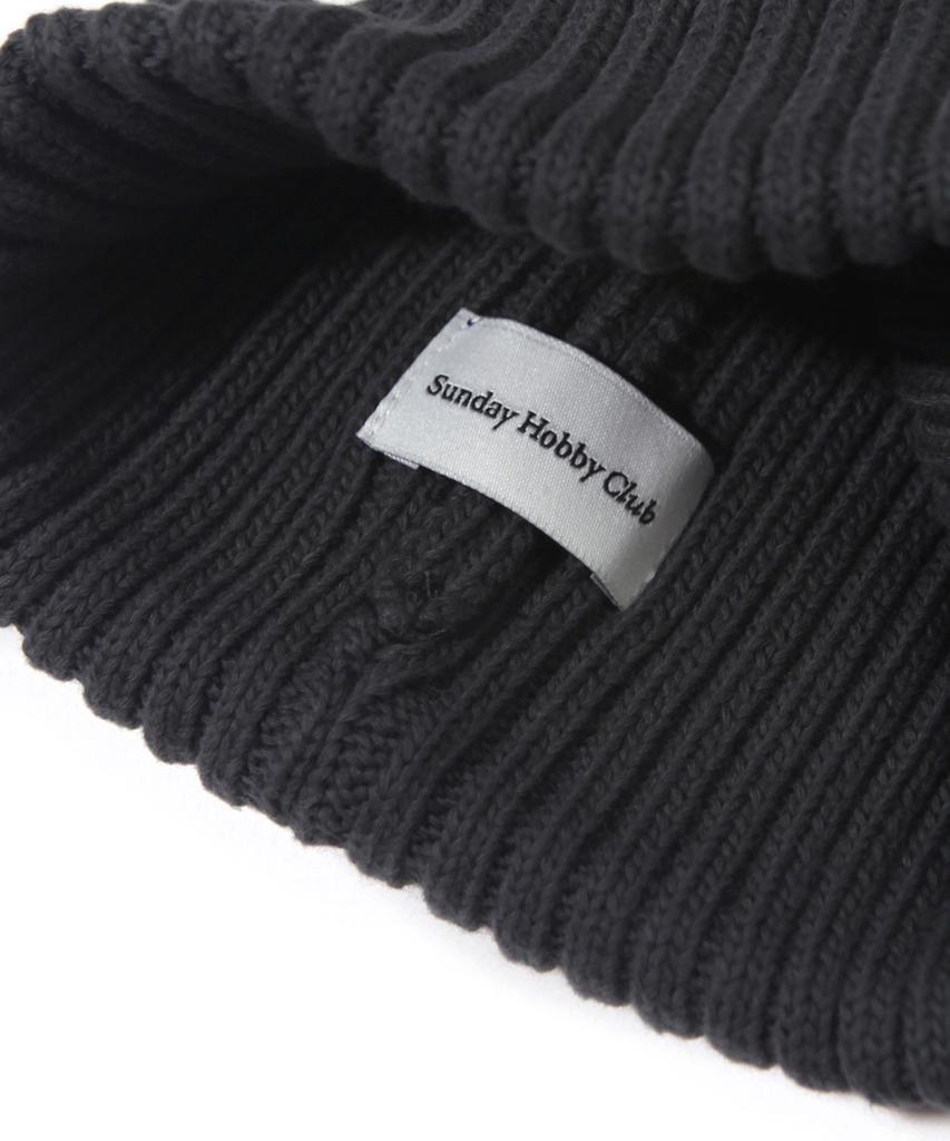SUNDAY HOBBY CLUB Cotton Small Logo Beanie - Dark Gray