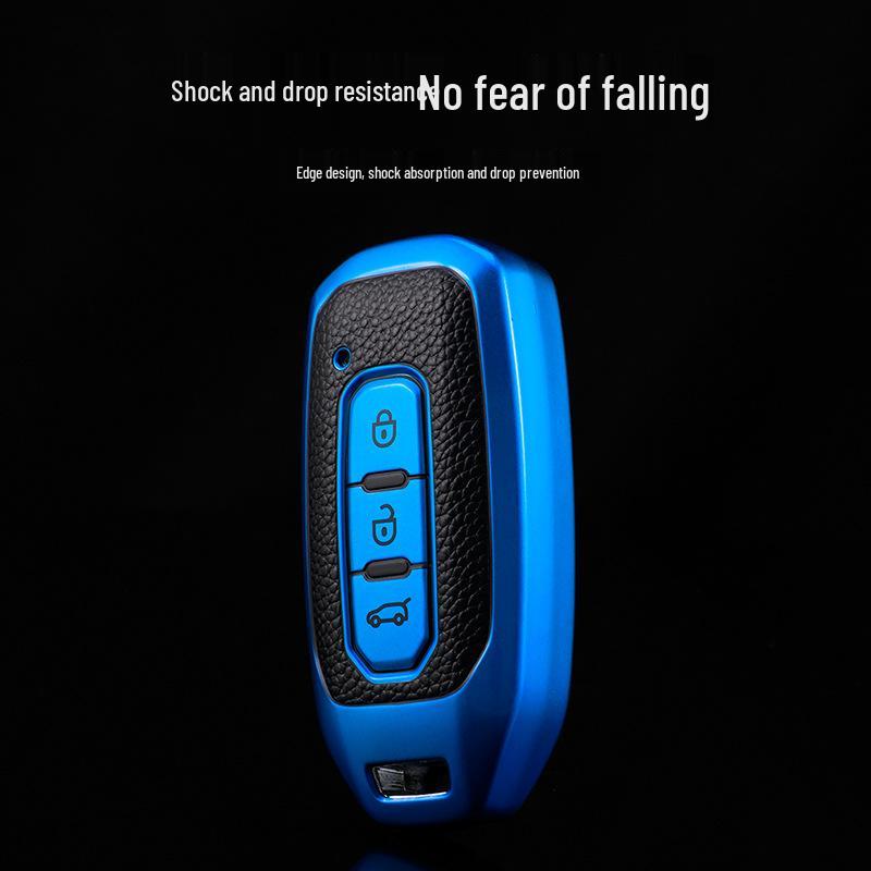 Ford Territory 2020 Leather Key Chain Cover - Full Wrap Protective Shell.