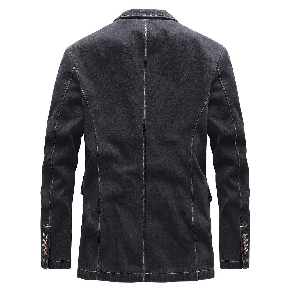 Men's Slim-Fit Denim Jacket - Spring/Autumn Business Casual, Thin Style for Middle-aged & Young