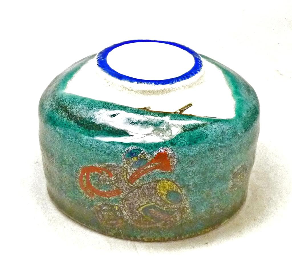 Kutani Matcha Full of Painted Green Bowl, Treasures,