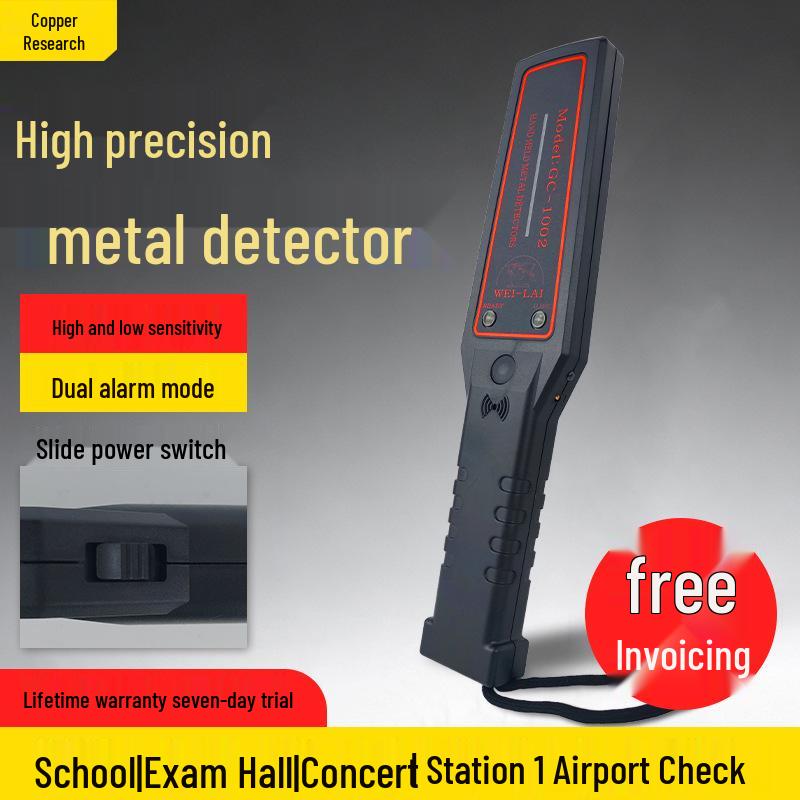 Black Handheld High-Precision Metal Detector for Security Checks Detector + Color Box