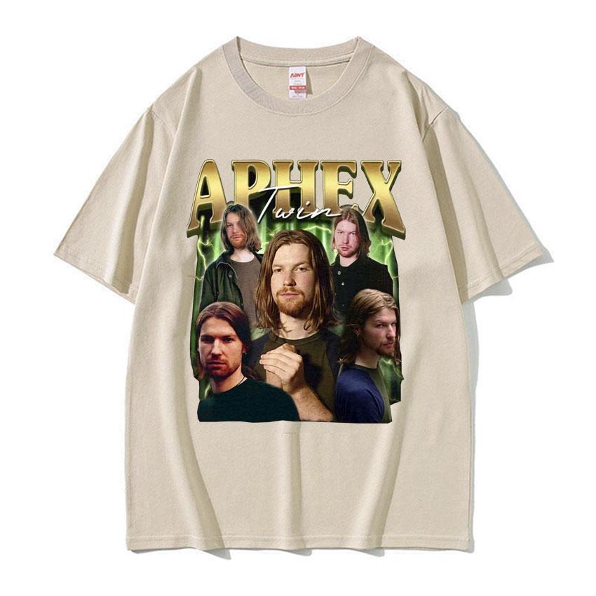 Limited Aphex Twin Vintage Graphic T Shirts Unisexs Clothing Harajuku Fashion Tshirt Male Casual Cotton Short Sleeve T Shirt Tops