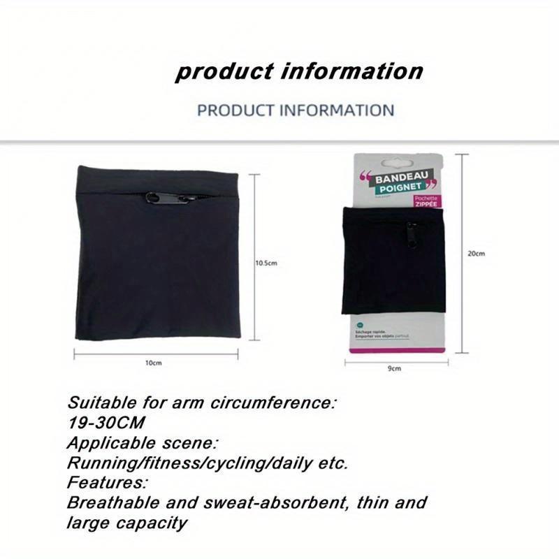 1pc Sports Wrist Wallet Armband,Breathable Polyester Zippered Armband, Phone/Cash/Key Holder for Running/Gym/Cycling,