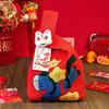 Year Of The Horse Red Knot Wrist Handbag Cartoon Mascot Pony Knitted Candy Tote Bag Reusable Shopping Bag Gift Packaging Bag