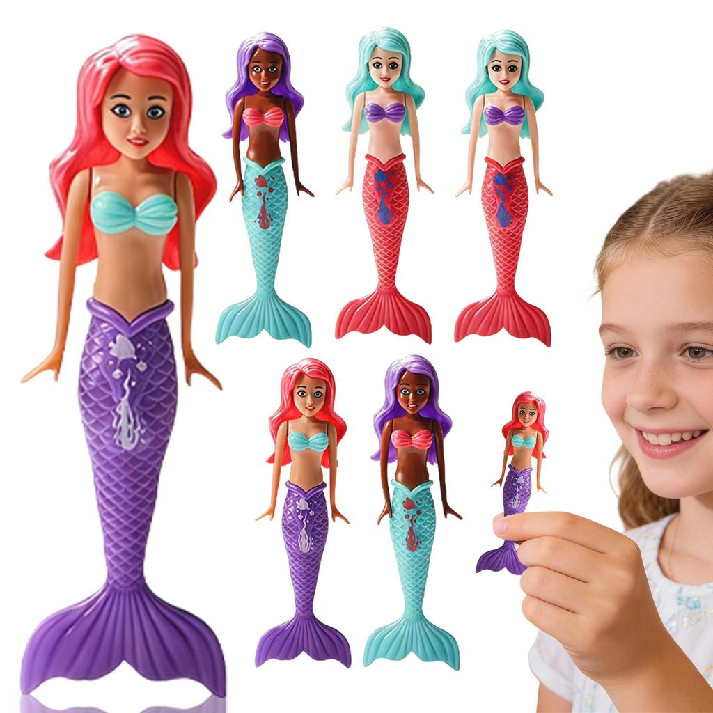 6-Piece Set Of Children'S Water Play Mermaid Toys, Fun Water Play Toys, Rotating Mermaid