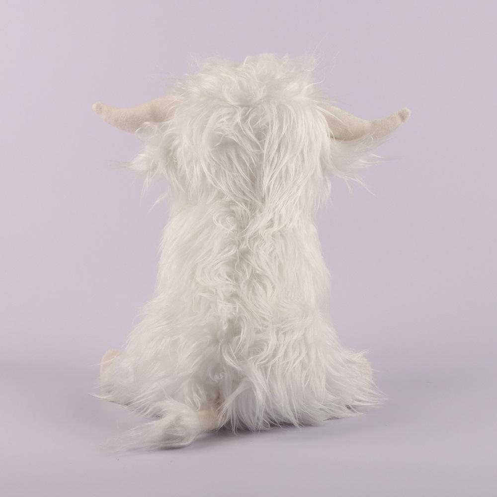 27 cm Kawaii Simulering Highland Cow Dyr Plysjdukke Myk utstoppet krem ​​Highland Cattle Plysjleketøy Kyloe Plysjgave til barn
