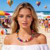 Candy Color Women Choker Large Clavicle Chain Aesthetic Beaded Necklace  Jewelry Gift