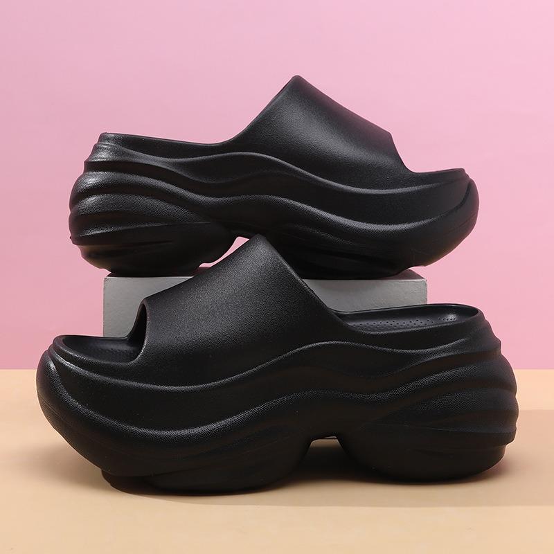 

8Cm height-increasing slippers women s thick-soled eva home cool slippers summer outdoor sandals 34-35 чорний