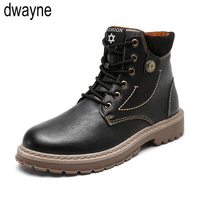 Herrenstiefel Herbst Winter PU-Leder Motorradstiefel Mode Outdoor Knöchel Arbeitsstiefel Heißer Verkauf