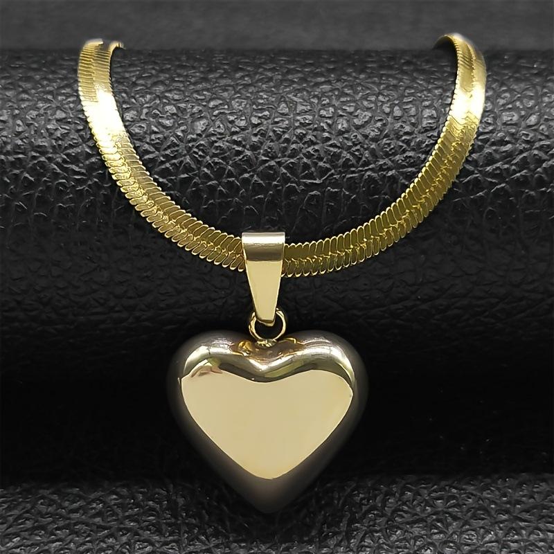 Women s Heart-shaped Fashionable Simple Clavicle Chain Pendant Necklace Jewelry 60CM