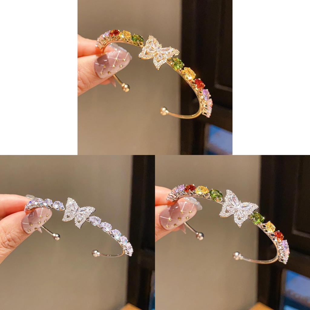 Fashion Butterfly Jewelry Bracelet With Zircon Stones For Elegant Women