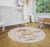 Rabbit Round Carpet Cartoon Rabbit Flower Printed Rug Living Room Bedroom Dressing Table Mat Home Decoration