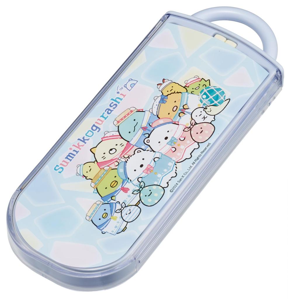 Skater Cutlery Set for Lunch and Made in Sliding Cutlery with Name Trio Sumikko Polar Bear Kids, Box, Chopsticks, Spoon, Fork, Japan, Stickers,