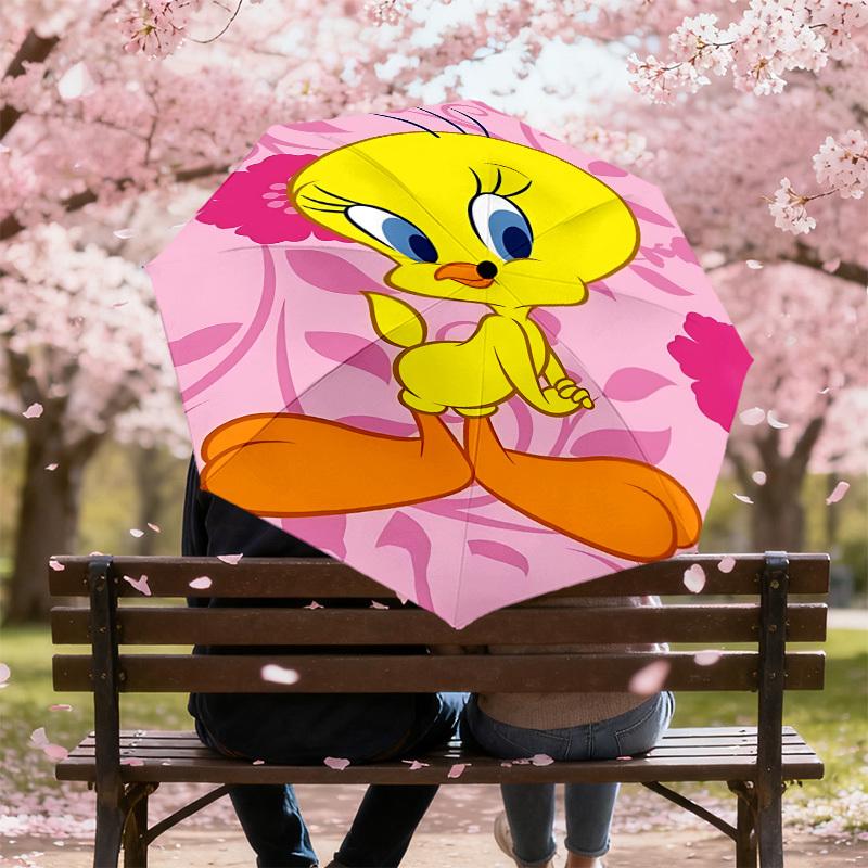 1PC Warner Cartoon, Bird Automatic Open/Close Umbrella with Windproof, 42-Rib Sturdy Canopy, Durable Ribs1259A