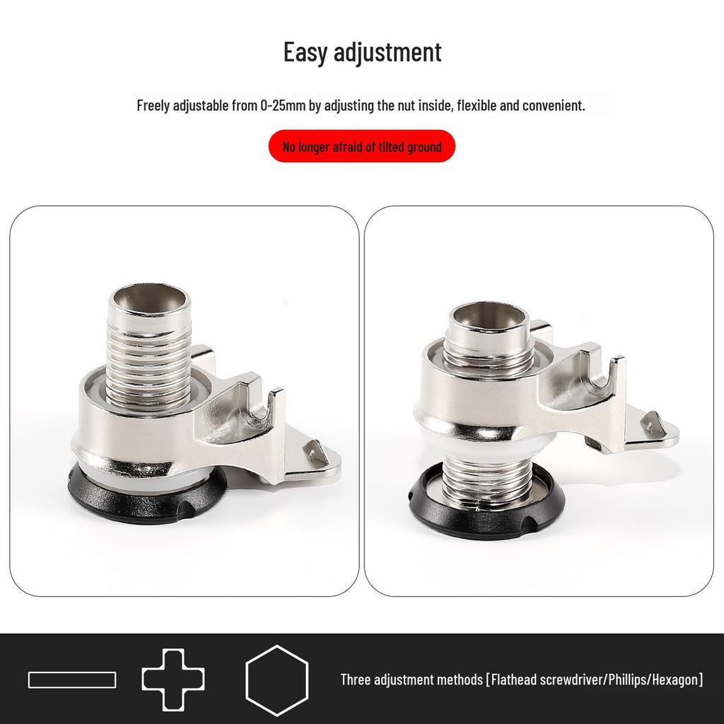 Heavy-Duty Adjustable Zinc Alloy Furniture Support Feet for Cabinets and TV Stands