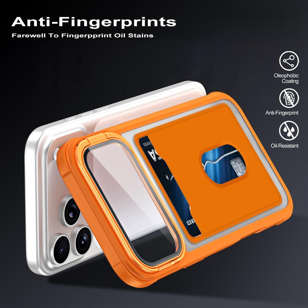 Luxury Transparent Slot Card Holder Skin Feel Phone Case For iPhone 17 Pro Max 16 Plus 15 14 13 12 Shockproof Slim Fit Cover