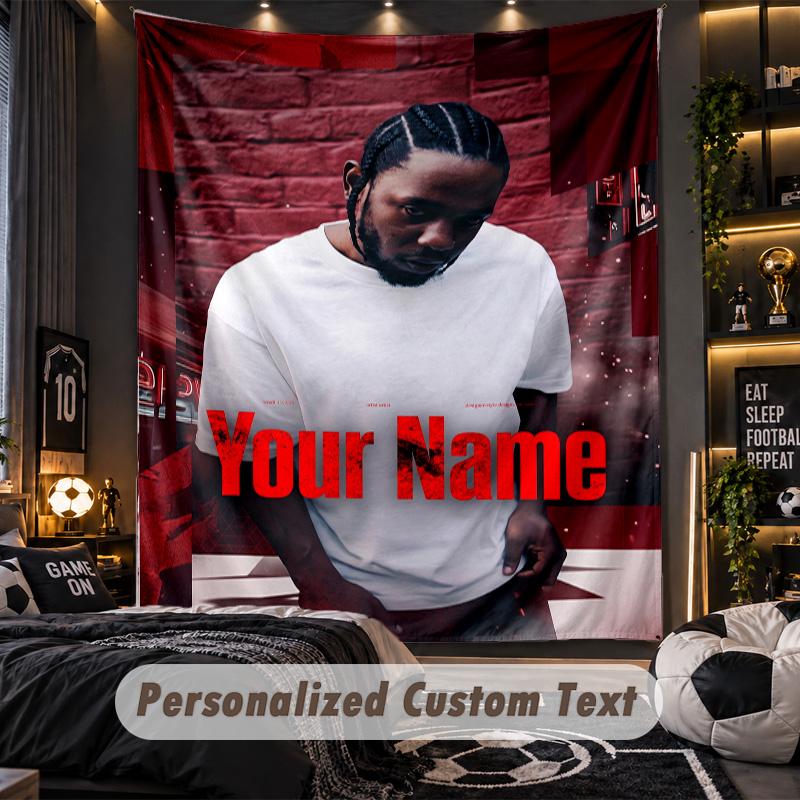 Personalized Wall Tapestry,Kendrick Lamar Custom Printed Name, Fabric Wall Art For Indoor Room Backdrop