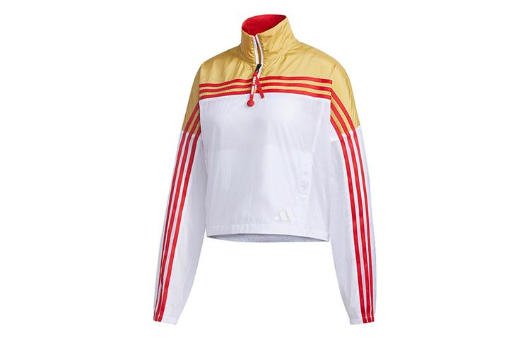 Adidas Jackets Women s White & Yellow Turtleneck Moderate Other GJ9020 L