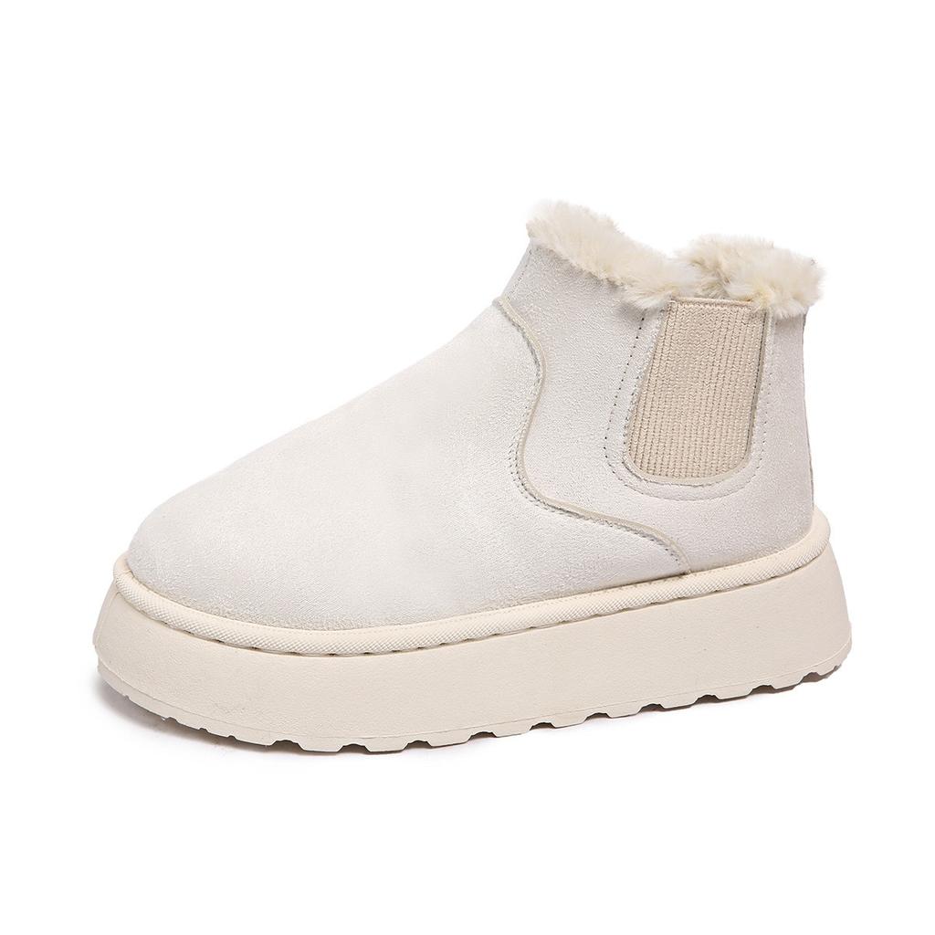 Ladies, Suede Shoes, Round Toe Shoes, Cotton Boots, Thick Soled Shoes, Snow Boots, Warm Shoes