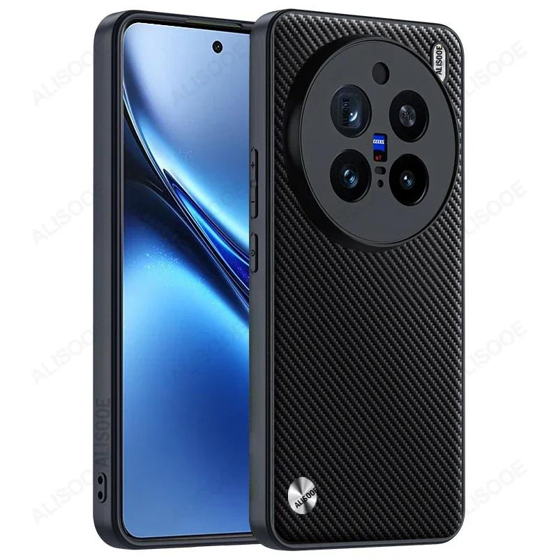 

Funda for VIVO X200 Pro Mini Case Luxury Fiber Texture PU Leather Protection Back Cover for VIVO X200 Pro Shockproof Capa VIVO X200 Pro Mini