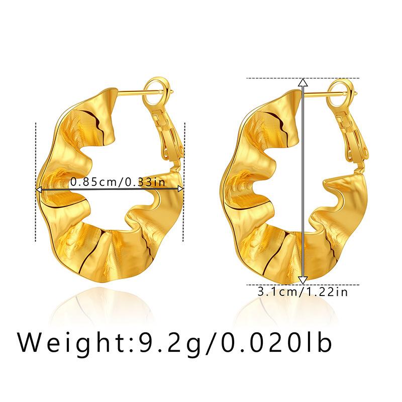 Irregular Personalized 18k Gold Plated Gold Hoop Earrings For Women Fashion Jewelry