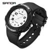 Sanda Wasserdichte Leuchtende Quarz-Armbanduhr - Einfaches Zeigerdesign für Schüler